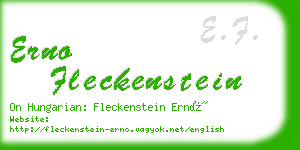 erno fleckenstein business card